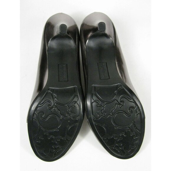 Kenneth Cole Reaction Peep Toe Pumps Dark Silver I Am Rich 3 In Heel Size 8 1/2 - Picture 9 of 10